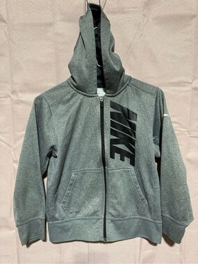 Nike Dri-Fit Kids Gray Full-Zip Hoodie Sweatshirt M Boys Girls
